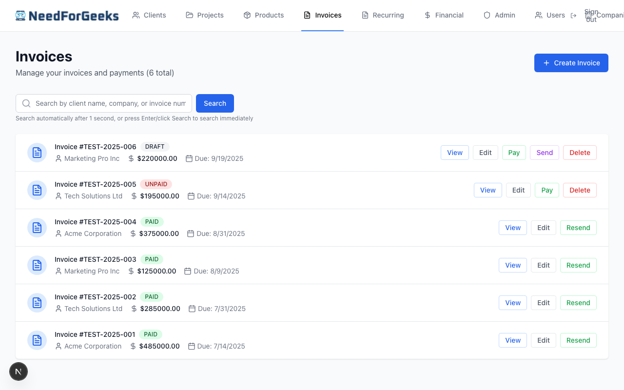 Professional Invoicing screenshot